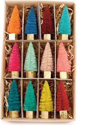 Set Of 3-Inch Bottlebrush Trees, Multicolor Boxed 12, Cody Foster