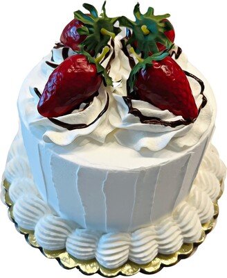 Dezicakes Fake Cake White Divinity With Strawberries Prop Decoration Dezicakes Food - Cake - Home Display