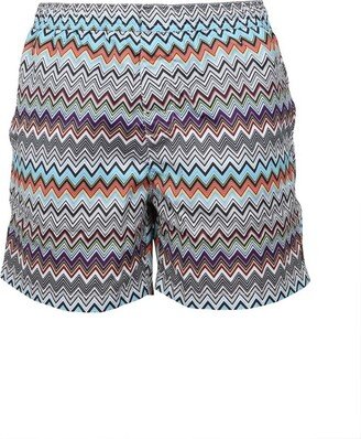 Zig-Zag Printed Swim Shorts-AB