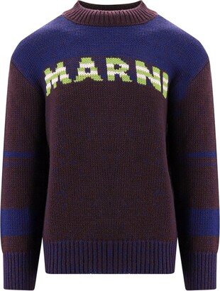 Logo Intarsia Crewneck Jumper-AH