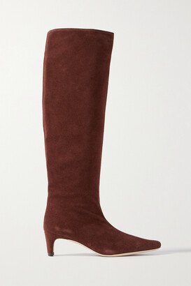 Wally Suede Knee Boots - Brown-AA