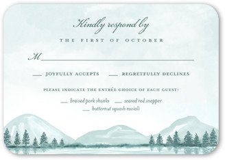 Rsvp Cards: Misty Mountains Wedding Response Card, Grey, Signature Smooth Cardstock, Rounded