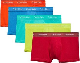 Cotton Stretch Pride Pack Low Rise Trunk (Cherry Tomato/Persian Red/Lemon Lime/Aqua Green/Blue Ambience) Men's Underwear