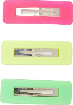 3-pack Neon Hair Clips Hair Accessory Fuchsia