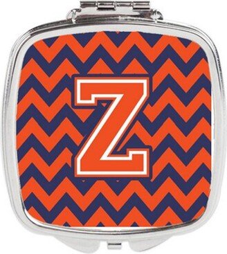 CJ1042-ZSCM Letter Z Chevron Orange & Blue Compact Mirror, 3 x 0.3 x 2.75 in.