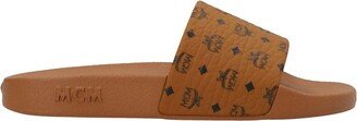 Monogram Printed Slip-On Slides-AA