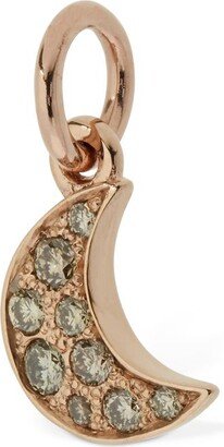 9KT Rose gold Luna charm w/ diamonds