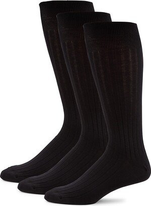 Saks Fifth Avenue Made in Italy 3-Pack Ribbed Dress Socks