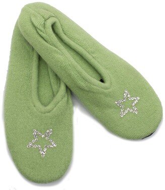 Ladies Ballerina Slippers With Hotfix Stones Star-AC