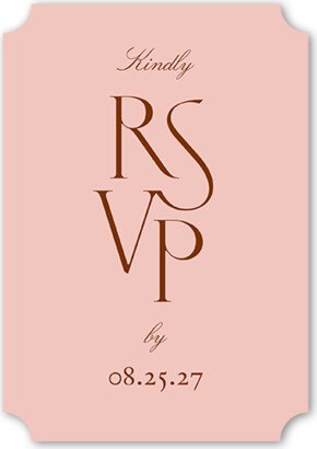 Rsvp Cards: Big Request Wedding Response Card, Pink, Pearl Shimmer Cardstock, Ticket