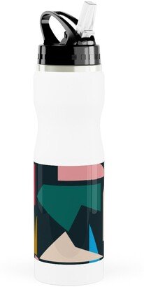 Photo Water Bottles: Shape Of Things - Multi Stainless Steel Water Bottle With Straw, 25Oz, With Straw, Multicolor