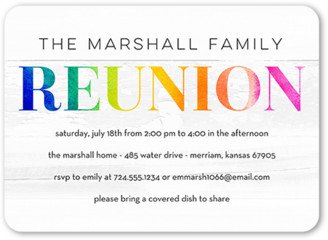 Everyday Party Invitations: Rainbow Reunion Party Invitation, White, 5X7, Matte, Signature Smooth Cardstock, Rounded