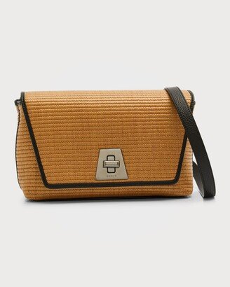 Anouk Small Day Bicolor Raffia Crossbody Bag