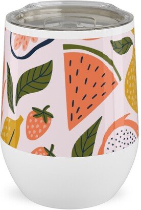 Travel Mugs: Summer Fruits - Orange Stainless Steel Travel Tumbler, 12Oz, Orange