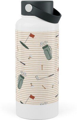 Photo Water Bottles: Tee Time - Neutral Stainless Steel Wide Mouth Water Bottle, 30Oz, Wide Mouth, Beige