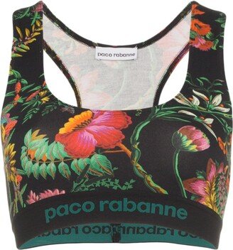 Rabanne Floral-Print Sports Bra