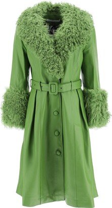 Foxy Leather And Shearling Long Coat-AF