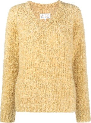 V-neck knitted jumper-BL