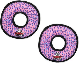 Tuffy Ultimate Ring Pink Leopard, 2-Pack Dog Toys