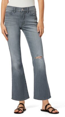 Natalie Distressed Mid Rise Bootcut Crop Jeans