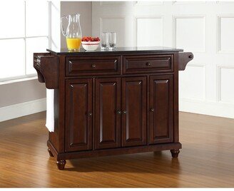 Crosley Furniture Cambridge Solid Black Granite Top Kitchen Island in Vintage Mahogany Finish