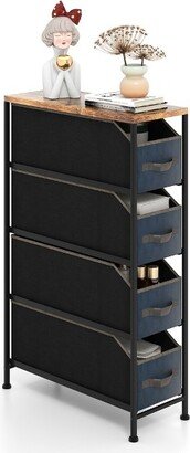 Vertical Narrow Dresser Organizer Closet Storage Cabinet with Foldable Drawers