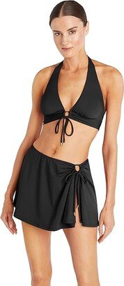 Aubrey Solid Skirt (Black) Women's Swimwear