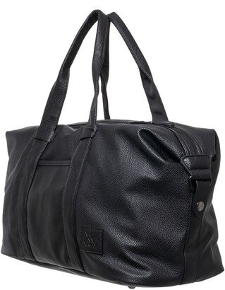 Pebbled Faux Leather Travel Duffle Bag