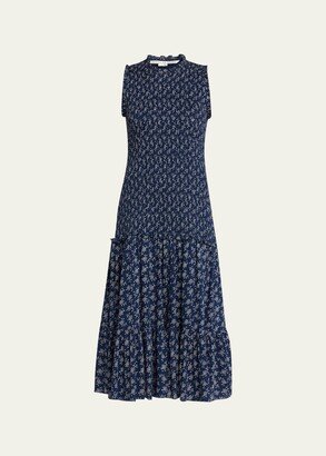 Verena Floral Smocked Fit-and-Flare Midi Dress