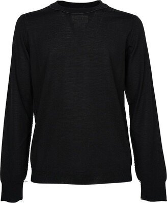 Four-Stitch Crewneck Knitted Jumper-AA