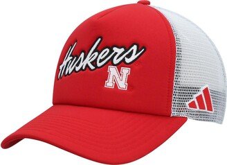 Men's Scarlet Nebraska Huskers Script Trucker Snapback Hat