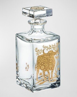 Whiskey Decanter With Golden Ox