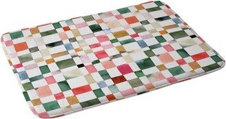 Watercolor Checker Yuletide Memory Foam Bath Mat