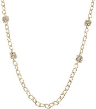 Juvell 18K Two-Tone Plated Cz Twisted Cable Necklace