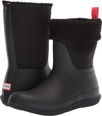 Roll Top Sherpa Snow Boot (Black) Women's Rain Boots