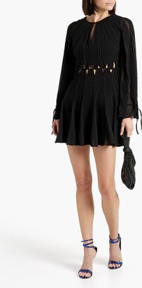 SIMKHAI Chiffon-paneled cutout crepe mini dress