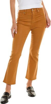 Coated Golden Tan High-Rise Slim Kick Jean