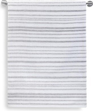 Urbane Stripe Cotton Bath Towel, 30 x 56 - Gray, White