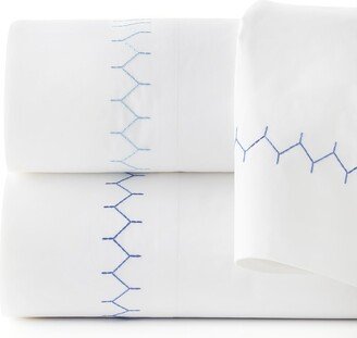Stitched Light Indigo 300 Thread Count King Sheet Set