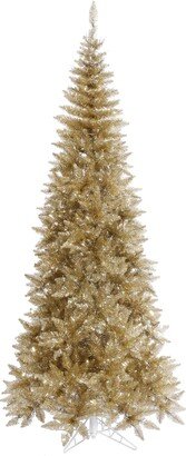 7.5' Champagne Tinsel Fir Slim Artificial Christmas Tree