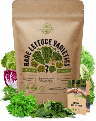 7 Lettuce Seeds Variety Pack - 3800+ Non Gmo Heirloom For Planting in Individual Seed Packets, Rare Plant Garden Seeds