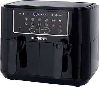 KitchenIQ Kitchen HQ 10-in-1 288oz Dual Air Fryer with Kebabs Refurbished Black