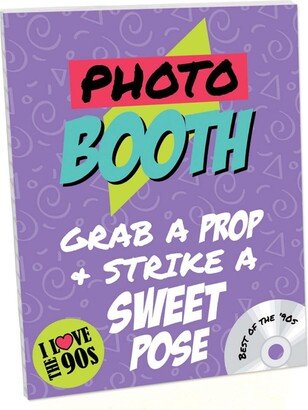 Big Dot Of Happiness 90's Throwback Photo Booth Sign - 1990s - 10.5 x 13.75 Sign with Stand 1 Piece