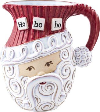 Santa Claus Christmas Pitcher, White/Red