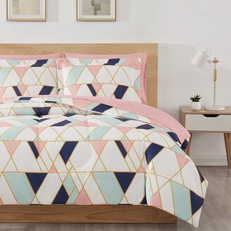 Style 212 Geo Pink/Blue 7 Piece Bed in a Bag