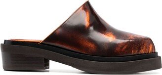 Square-Toe Leather Mules-AA