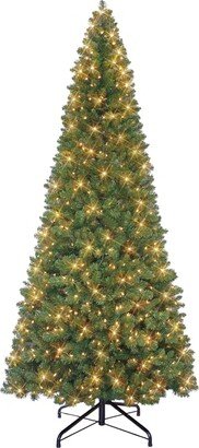Puleo 9' Pre-Lit Virginia Pine Tree with 700 Underwriters Laboratories Clear Incandescent Lights, 1588 Tips