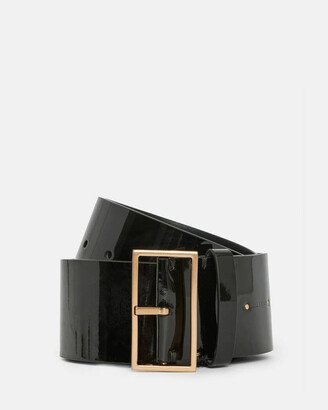 Laila Patent Leather Wide Waist Belt