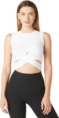 Under Over Lightweight Cropped Muscle Tank (Cloud White) Women's Clothing