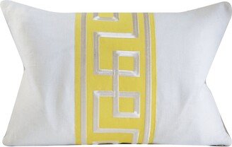 Schumacher Pillow Cover, Octavious Trim, Yellow & White, Inches, Lumbar, Studio Tullia, Ready To Ship